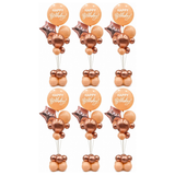 6x 165cm Birthday Balloon Stand Decoration Kit (21-Pieces) in Cognac/Bronze (Bulk Pack)