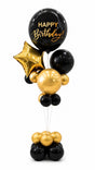 165cm Birthday Balloon Stand Decoration Kit (21-Pieces) in Gold/Black