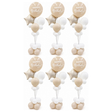 6x 165cm Birthday Balloon Stand Decoration Kit (21-Pieces) in Pastel/White (Bulk Pack)