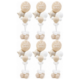 6x 165cm Birthday Balloon Stand Decoration Kit (21-Pieces) in Pastel/White (Bulk Pack)