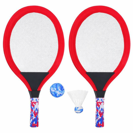 2x Kids Beach Backyard Tennis Racquets Badminton Training Rackets - Assorted Colours