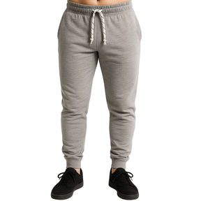 Mens Grey Skinny Track Pants - Slim Cuff Gym Trackies/Sport Joggers