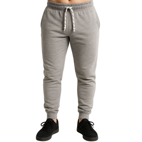 Mens Grey Skinny Track Pants - Slim Cuff Gym Trackies/Sport Joggers