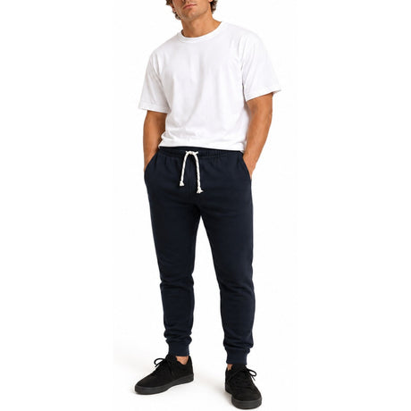 Mens Navy Skinny Track Pants - Slim Cuff Gym Trackies/Sport Joggers