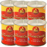 6x Ner Mitzvah 1 Day Memorial Candle in Tin Jar Jewish Yartzeit - Made in Europe