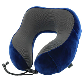Milleni Memory Foam Air Travel Neck Pillow - Navy (Ergonomic Flight Support)