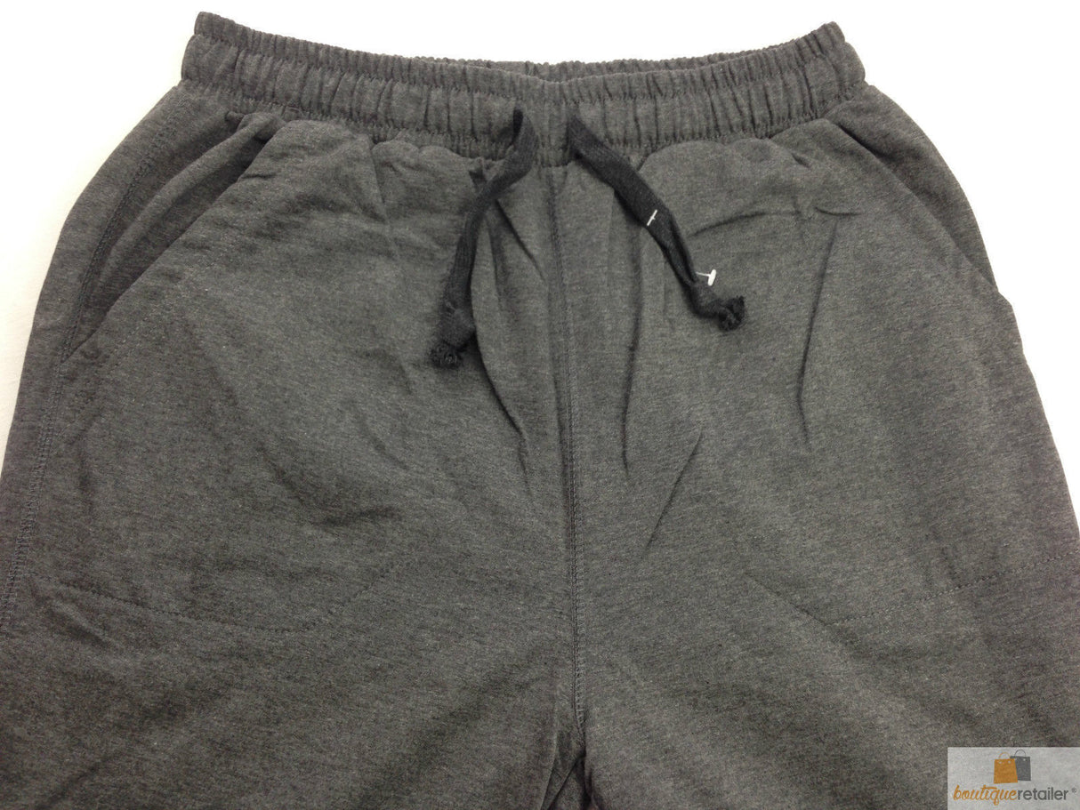 Mens TRACK PANTS Plain Striped Trousers Gym Sport Fleece Sweat Pants Tracksuit - Plain Charcoal (Summer Weight SW33) - XL