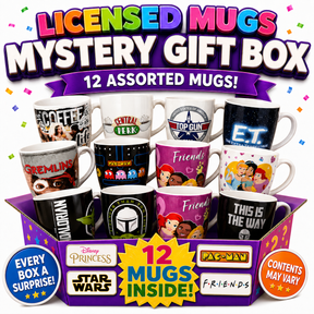 Licensed Mug Mystery Gift Box (Ceramic Coffee/Tea Mugs) - 12 Assorted Licensed Designs!