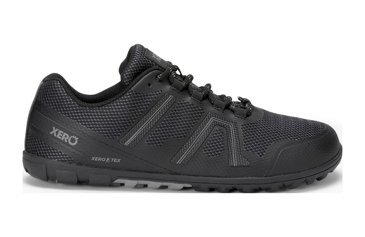 Xero Mens Mesa Trail WP Barefoot Trail Running Shoes - Black (Waterproof Zero Drop Sneakers/Runners)