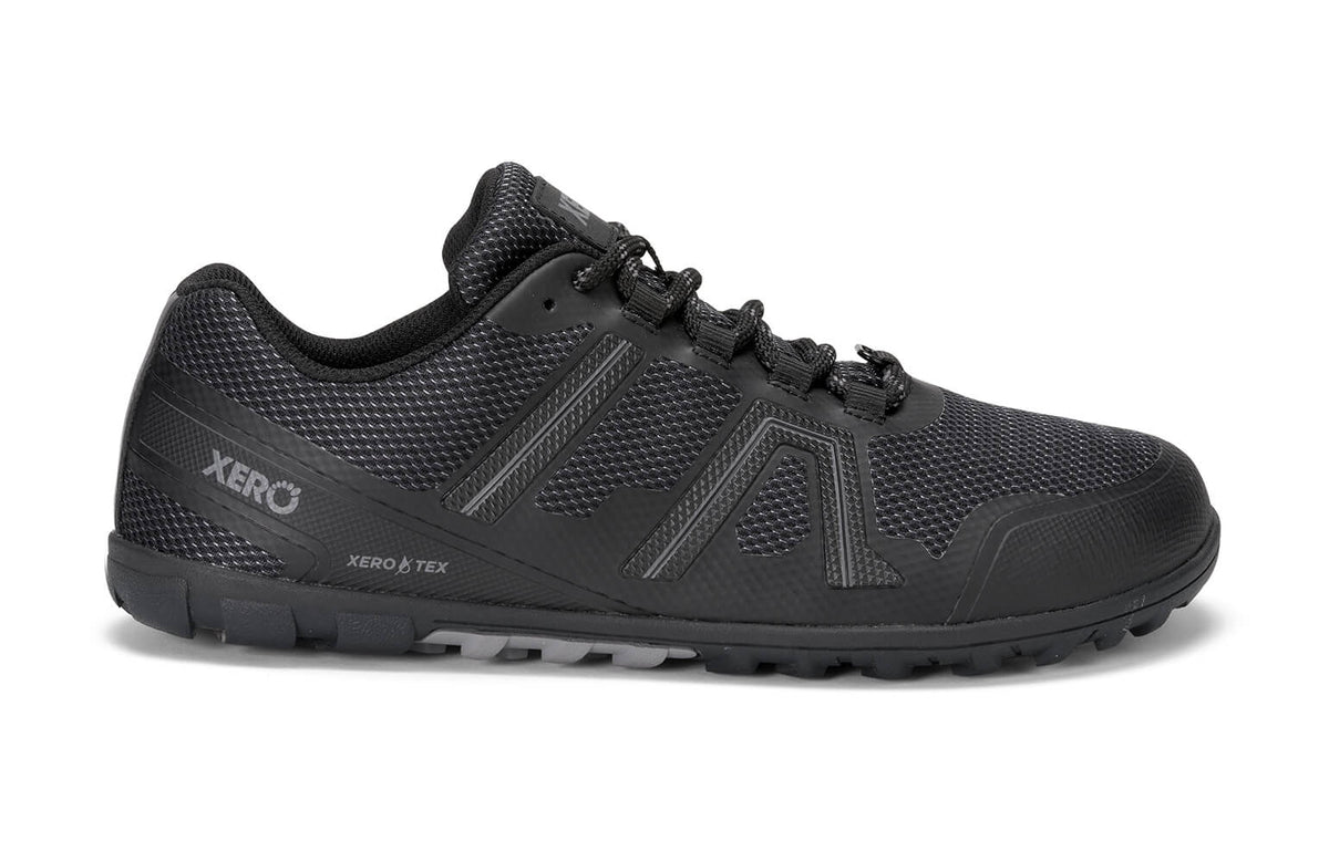 Xero Mens Mesa Trail WP Barefoot Trail Running Shoes - Black (Waterproof Zero Drop Sneakers/Runners)