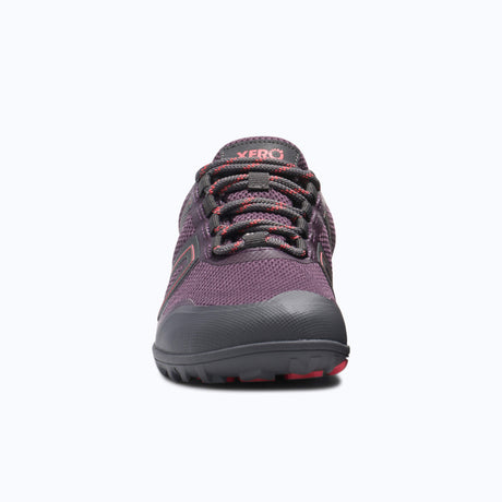 Xero Womens Mesa Trail WP Barefoot Trail Running Shoes - Plum Perfect/Sunset Coral (Waterproof Sneakers)
