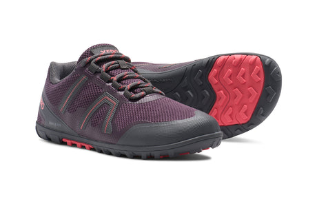 Xero Womens Mesa Trail WP Barefoot Trail Running Shoes - Plum Perfect/Sunset Coral (Waterproof Sneakers)