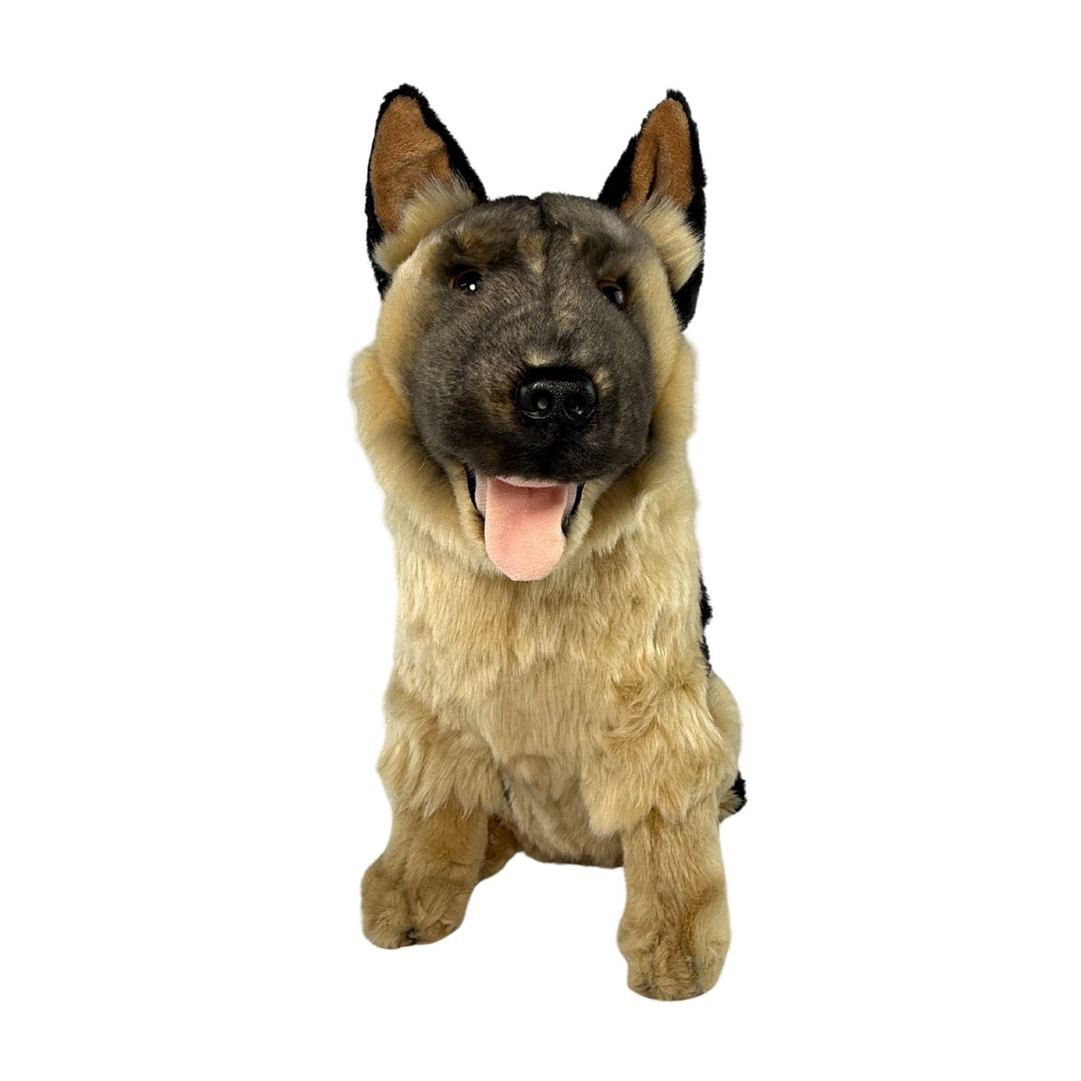 Bocchetta Major 38cm Sitting German Shepherd Plush Toy - Black Face (Realistic Stuffed Animal Dog Gift)