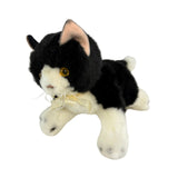 Bocchetta Mango 22cm Floppy Piebald Kitten Plush Toy - Black/White (Realistic Stuffed Animal Cat Gift)
