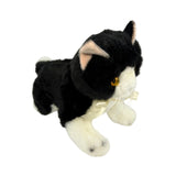 Bocchetta Mango 22cm Floppy Piebald Kitten Plush Toy - Black/White (Realistic Stuffed Animal Cat Gift)