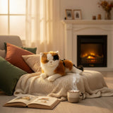 Bocchetta Marmalade 38cm Lying Calico Cat Plush Toy (Realistic Stuffed Animal Cat Gift)