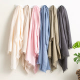 Renee Taylor Cavallo Stonewashed French Linen Decorative Throw Blanket - White (130 x 200cm)
