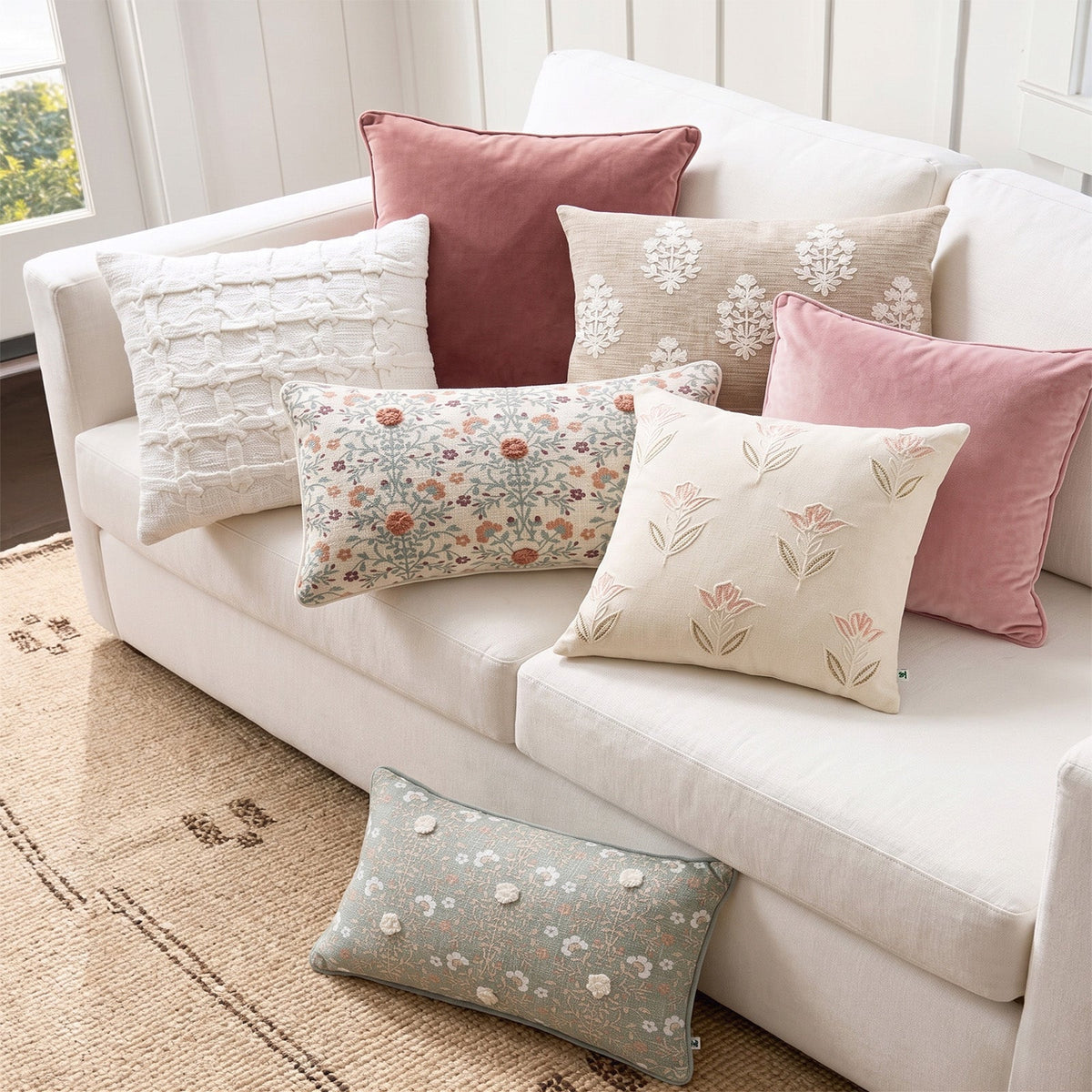 Renee Taylor Icon Velvet Cushion - Steel (Square Decorative Throw Pillow - 50 x 50cm)