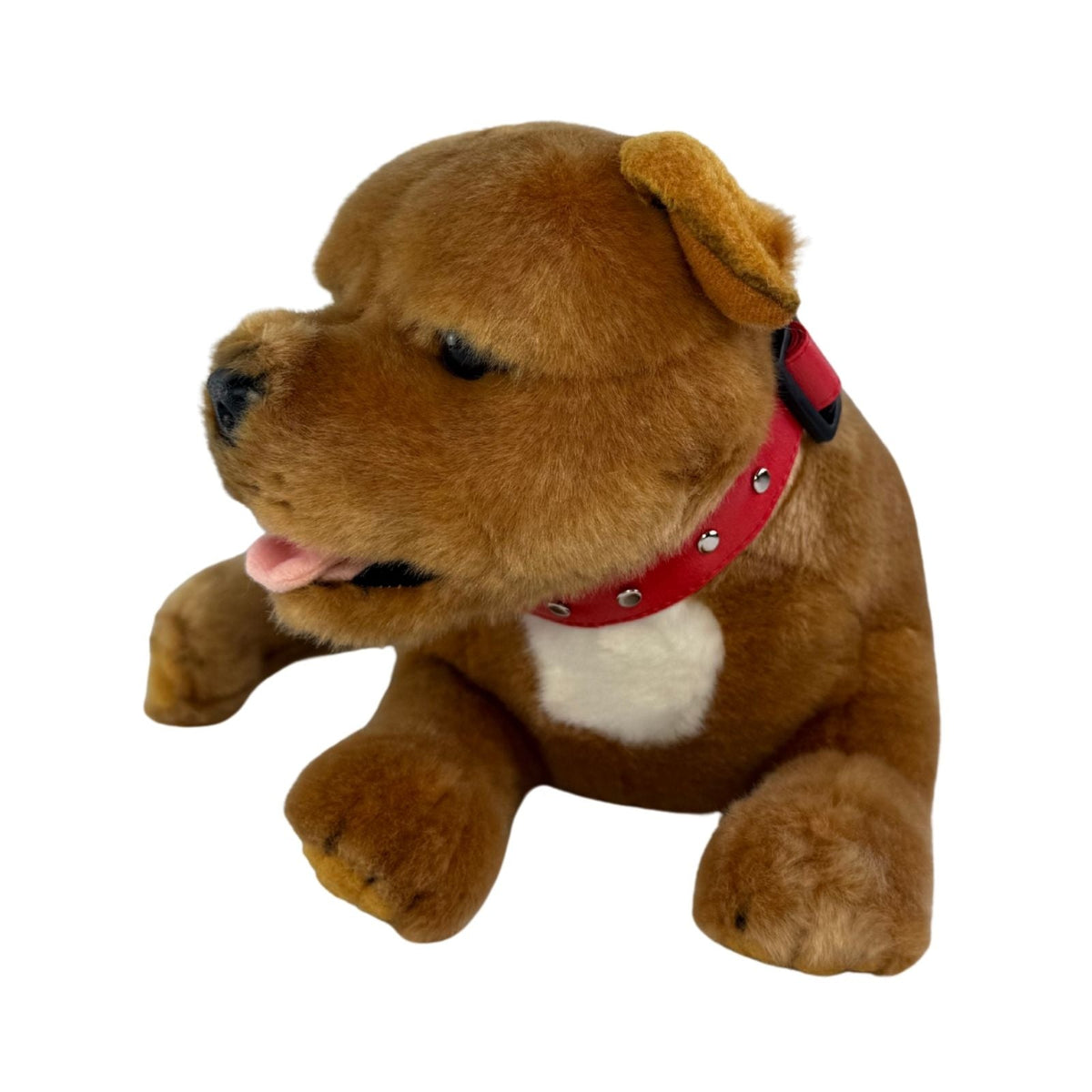 Bocchetta Merlot 35cm Lying Staffy Plush Toy - Brown (Realistic Stuffed Animal Dog Gift)