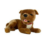 Bocchetta Merlot 35cm Lying Staffy Plush Toy - Brown (Realistic Stuffed Animal Dog Gift)