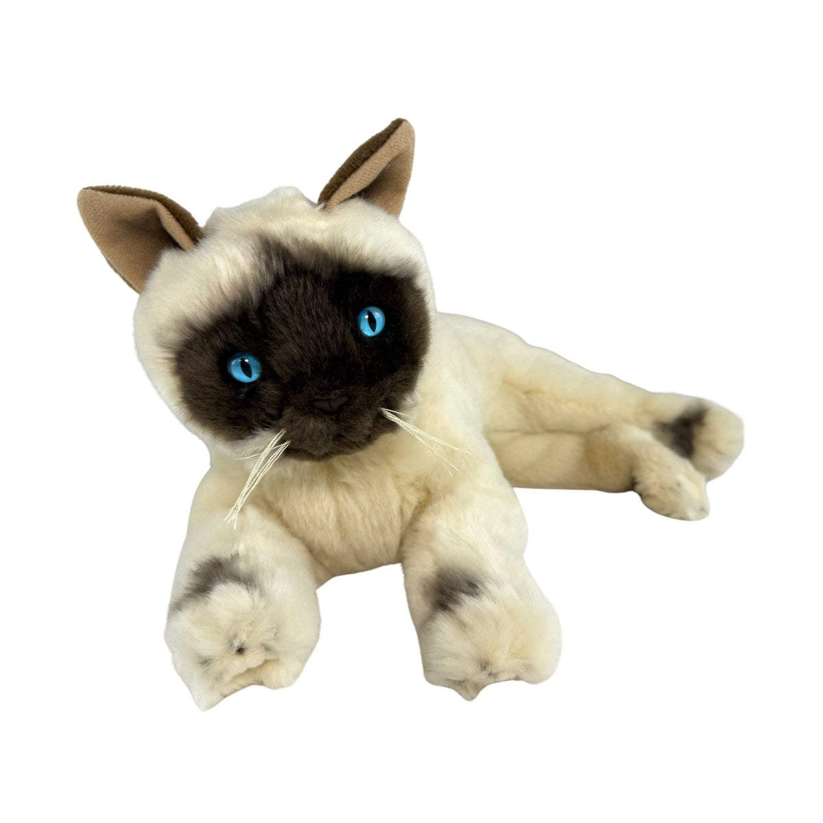 Bocchetta Mia 30cm Lying Burmese Cat Plush Toy (Realistic Stuffed Animal Cat Gift)