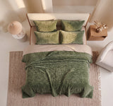 Renee Taylor Blake Velvet Coverlet Set - Military (Bedspread with Cotton Reverse)