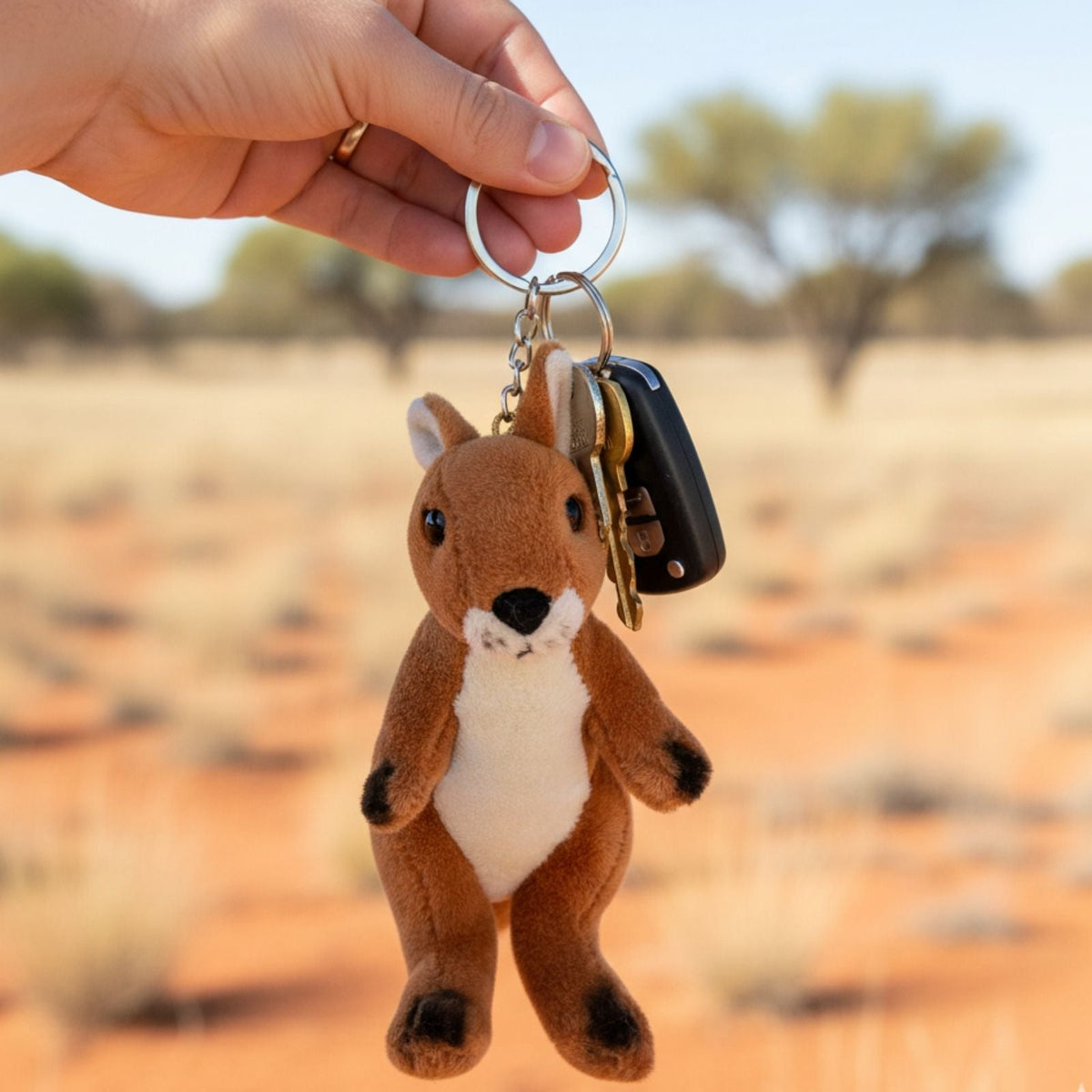 Bocchetta 13cm Mini Red Kangaroo Plush Toy (Australian Stuffed Animal Souvenir Keyring Gift)