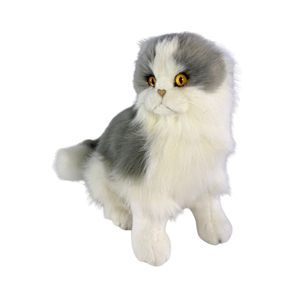 Bocchetta Missy 34cm Sitting Norwegian Forest Cat Plush Toy - Grey (Realistic Stuffed Animal Cat Gift)