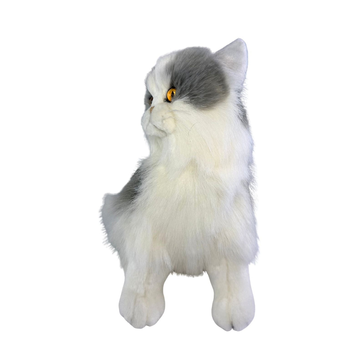 Bocchetta Missy 34cm Sitting Norwegian Forest Cat Plush Toy - Grey (Realistic Stuffed Animal Cat Gift)