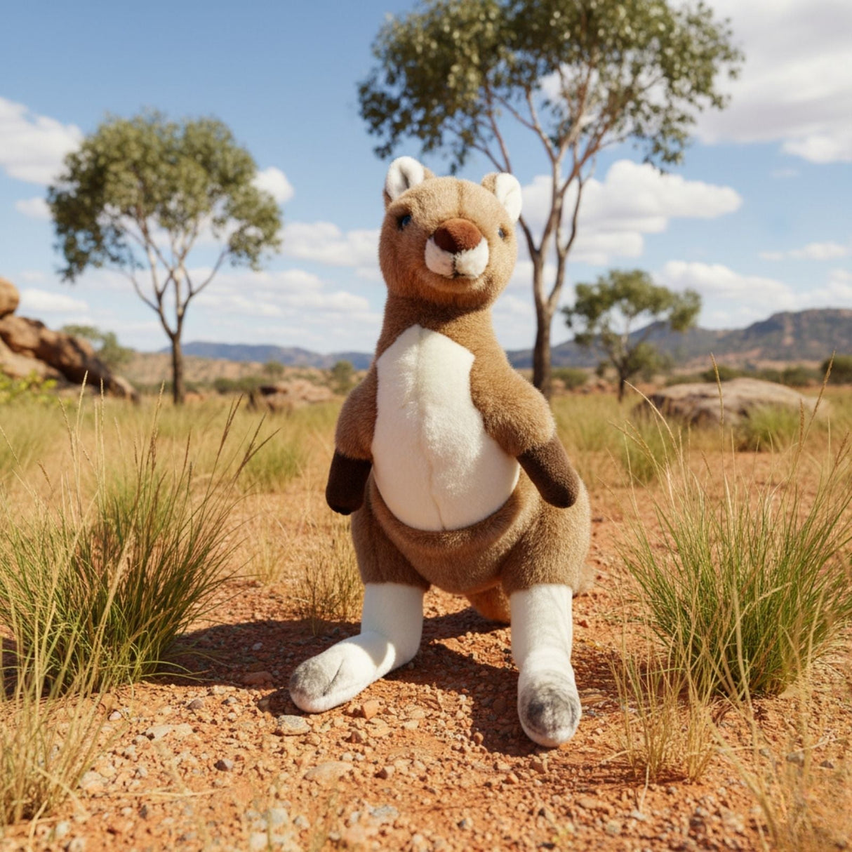 Bocchetta Monty 26cm Red Kangaroo Plush Toy (Australian Stuffed Animal Souvenir Gift)