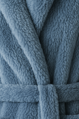 Womens Plush Coral Fleece Dressing Gown Bath Robe Soft Warm in Blue