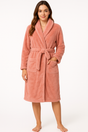 Womens Coral Fleece Plush Dressing Gown Bath Robe Soft Warm in Pink