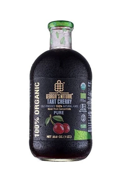6x 1L Cold Pressed 100% Organic Sour Cherry Juice Bulk Pack - Glass Bottle (Product of Georgia)