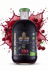 6x 1L Cold Pressed 100% Organic Sour Cherry Juice Bulk Pack - Glass Bottle (Product of Georgia)
