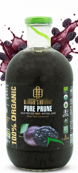 1L Cold Pressed 100% Organic Prune Juice - Glass Bottle (Product of Georgia)