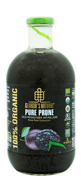 1L Cold Pressed 100% Organic Prune Juice - Glass Bottle (Product of Georgia)