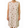 Womens 100% Cotton Sleeveless Nightie Gown Night Dress Pyjamas PJ Pajamas Sleep - White - 12