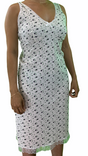 Womens Cotton Sleeveless Nightie - White/Purple (Ladies Pyjamas/Nightgown/PJs)