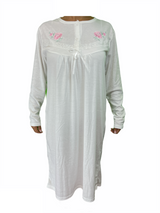Womens Ladies Cotton Nightie Night Gown Pajamas Pyjamas Sleepwear PJ - Blue