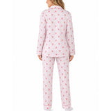 Womens 100% Cotton Pyjamas Set - Pink Floral - Long Sleeve Top & Pants Sleepwear (PJs)