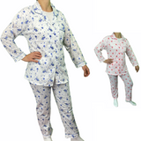 Womens PYJAMAS PJs Set Pajamas Ladies Cotton PJ Womens Long Sleeve Sleepwear - Pink
