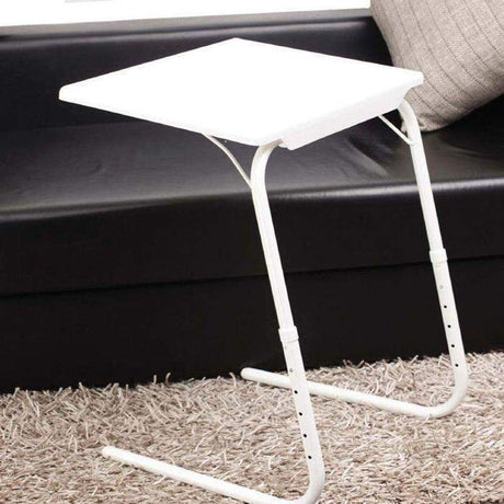 Portable Metal Adjustable Table Dinner Laptop Tray Folding Desk Sofa TV