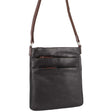 Milleni Womens Italian Leather Bag Soft Nappa Leather Cross-Body Travel - Black/Chestnut