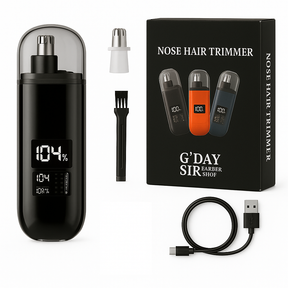 Handheld Portable Nose Hair Trimmer Rechargeable USB-C Clipper Shaver in Black