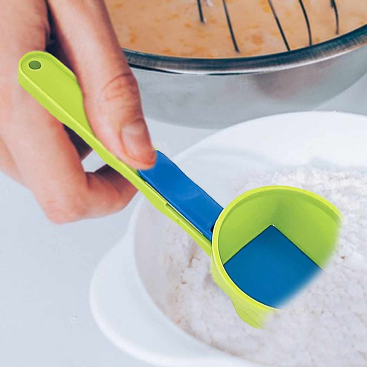 No Spill Protein Powder Scoop No Mess Fitness Workout Funnel Sliding Base Tool