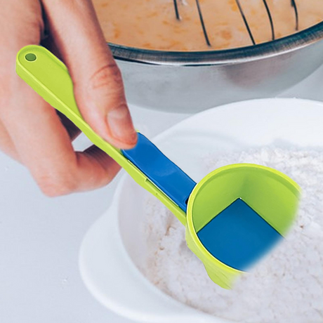 No Spill Protein Powder Scoop No Mess Fitness Workout Funnel Sliding Base Tool