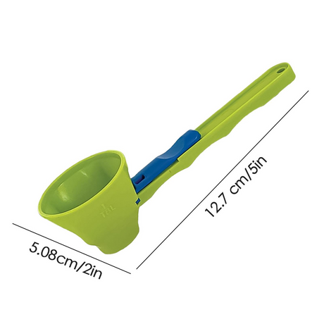 No Spill Protein Powder Scoop No Mess Fitness Workout Funnel Sliding Base Tool