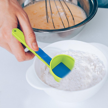 No Spill Protein Powder Scoop No Mess Fitness Workout Funnel Sliding Base Tool
