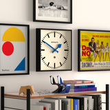 Newgate Number Five Wall Clock - Black with Blue Hands