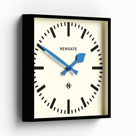 Newgate Number Five Wall Clock - Black with Blue Hands